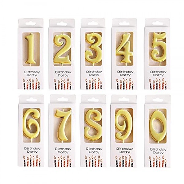 Metallic Gold Number Candle Partycare.lk