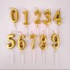 Metallic Gold Number Candle
